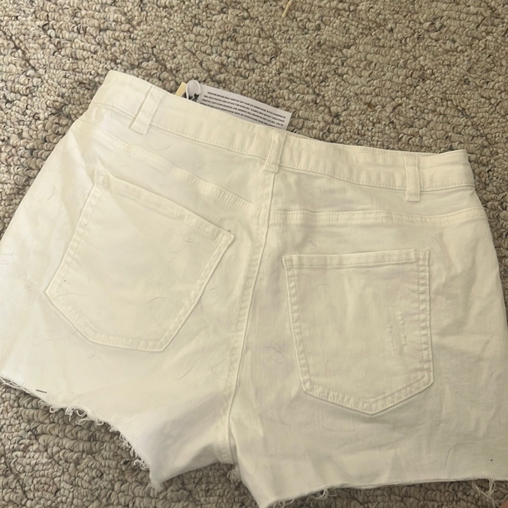 White denim shorts